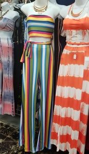 Summer 2 piece pants And Strapless tops